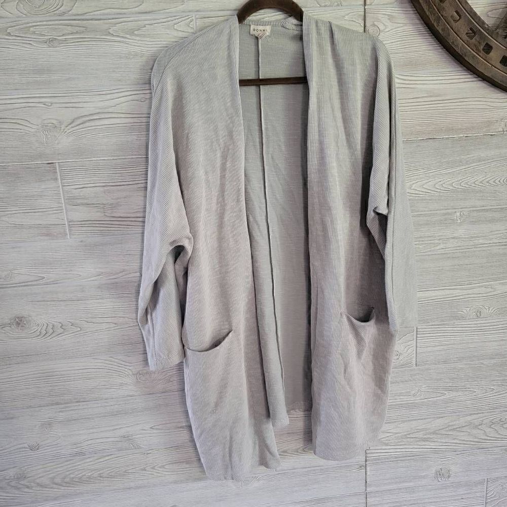 Donni Anthropologie Sandwash Ribbed Cardigan Open Sweater Jacket OSFM